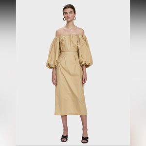 Stelen Off-the-Shoulder Dress in Beige